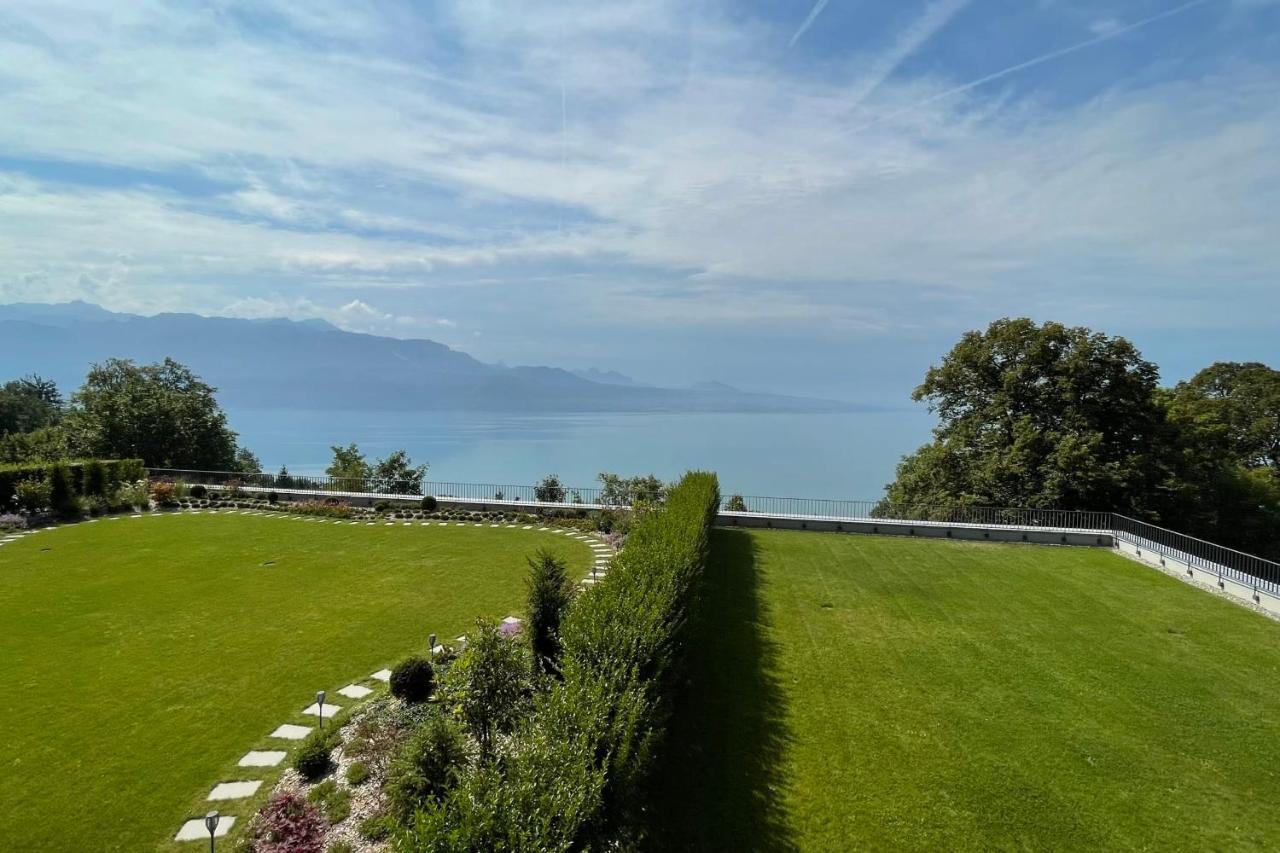 Les Terrasses De Lavaux 1 - Appartement De Luxe Avec Vue Panoramique Et Piscine Puidoux Dış mekan fotoğraf