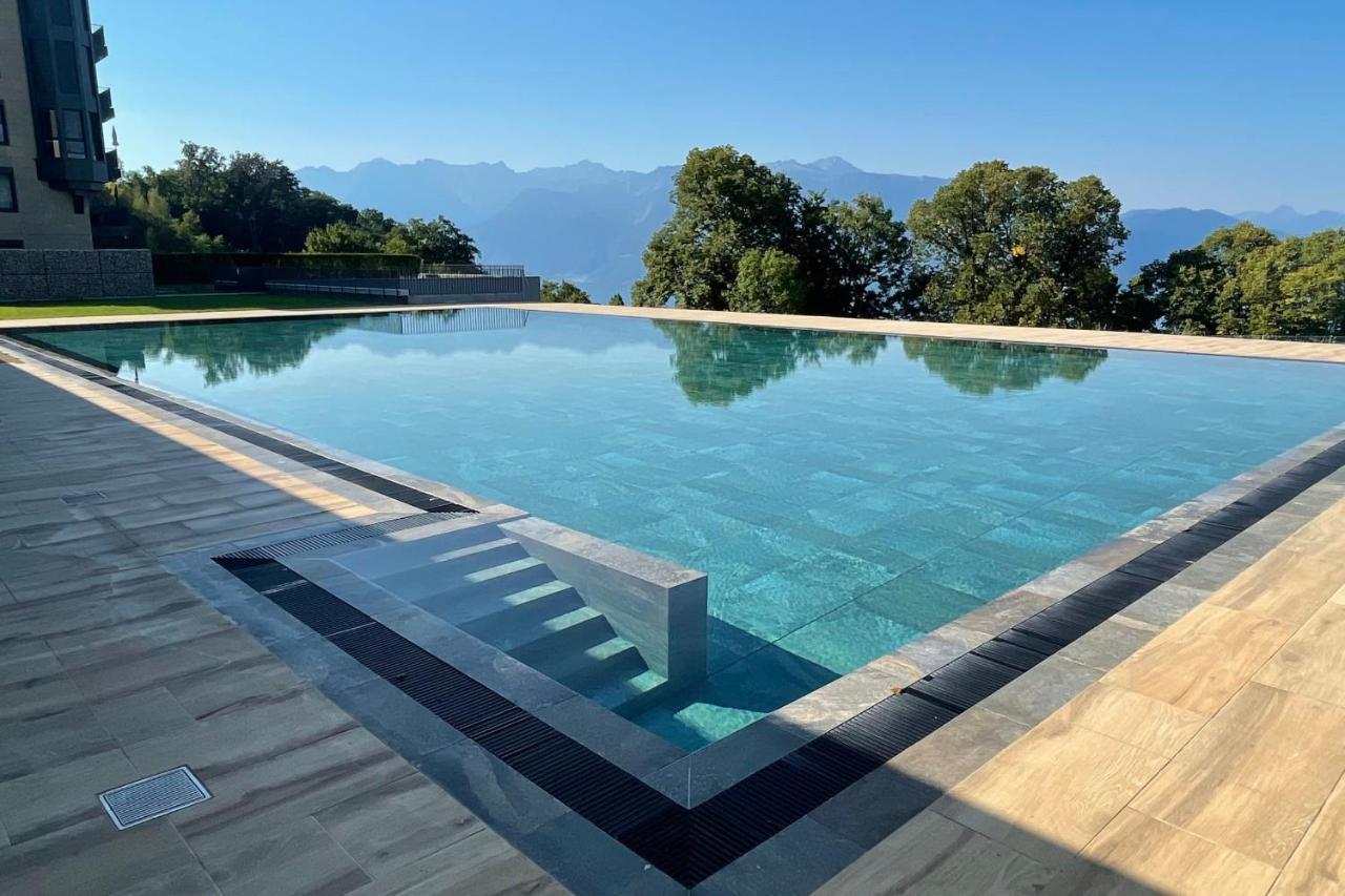 Les Terrasses De Lavaux 1 - Appartement De Luxe Avec Vue Panoramique Et Piscine Puidoux Dış mekan fotoğraf